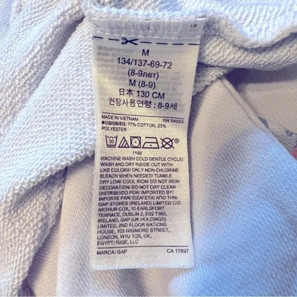 GAP‎ Girls Cropped Brave The Waves Sweatshirt Lavender Blue Size M (8) Beachy